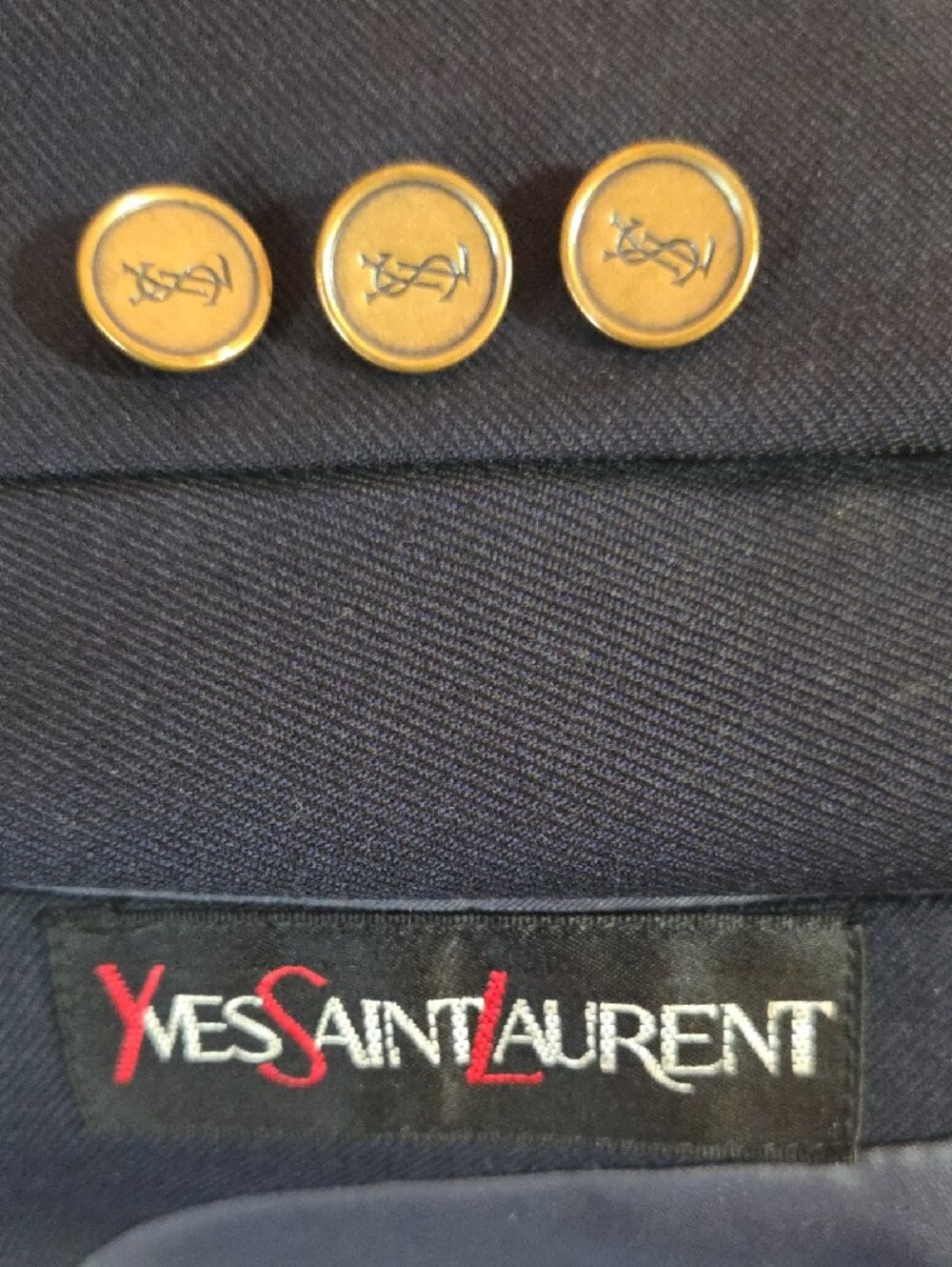 YSL Blazer Men's Classic Navy 100% Wool Timeless Classic Jacket
